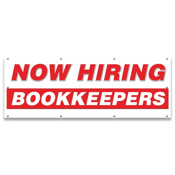 Now Hiring Bookkeepers Banner Apply Inside Accepting Application Single Sided